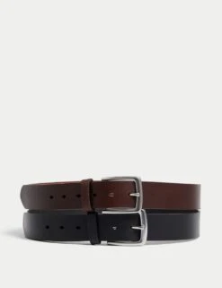 2 Pack Leather Belts -Marksandspencer Sale Store 2 pack leather belts 3