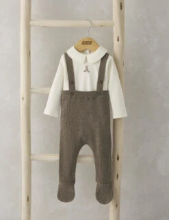 Mamas & Papas 2pc Pure Cotton Teddy Bear Outfit (0-12 Mths)