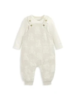 Mamas & Papas 2pc Pure Cotton Teddy Top & Bottom Outfit (0-12 Mths) -Marksandspencer Sale Store 2pc Pure Cotton Teddy Top Bottom Outfit 0 12 Mths 1 3