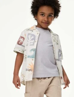 2pc Pure Cotton Abstract Shirt & T-Shirt Set (2-8 Yrs) -Marksandspencer Sale Store 2pc pure cotton abstract shirt and t shirt set 2 8 yrs 1 5