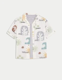 2pc Pure Cotton Abstract Shirt & T-Shirt Set (2-8 Yrs) -Marksandspencer Sale Store 2pc pure cotton abstract shirt and t shirt set 2 8 yrs 1 6