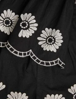 MONSOON 2pc Pure Cotton Embroidered Top & Shorts Set (3-13 Yrs) -Marksandspencer Sale Store 2pc pure cotton embroidered top and shorts set 3 13 yrs 1 1