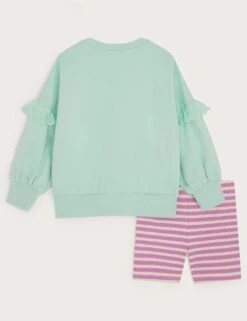 MONSOON 2pc Pure Cotton Slogan Top & Shorts Outfit (3-13 Yrs) -Marksandspencer Sale Store 2pc pure cotton slogan top and shorts outfit 3 13 yrs 1 2