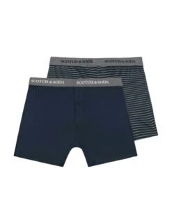 Scotch & Soda 2pk Cotton Modal Striped & Plain Boxers