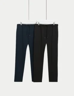 2pk Cotton Rich Straight Leg Joggers