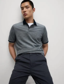 2pk Cotton Rich Tipped Polo Shirts -Marksandspencer Sale Store 2pk Cotton Rich Tipped Polo Shirts 3