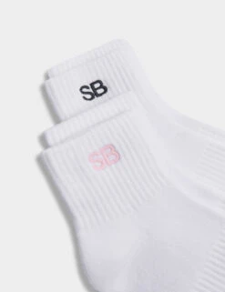 Sweaty Betty 2pk Logo Cotton Rich Ankle High Socks 8 Sweaty Betty 2pk Logo Cotton Rich Ankle High Socks -Marksandspencer Sale Store 2pk Logo Cotton Rich Ankle High Socks 2