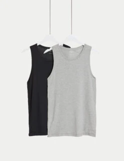 2pk Modal Rich 360 Flex Sleeveless Vest -Marksandspencer Sale Store 2pk Modal Rich 360 Flex Sleeveless Vest 2