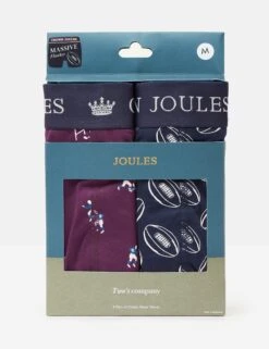 Joules 2pk Pure Cotton Jersey Printed Boxers