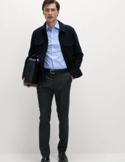 2pk Skinny Fit Easy Iron Cotton Blend Shirts -Marksandspencer Sale Store 2pk Skinny Fit Easy Iron Cotton Blend Shirts 4