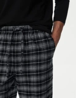 2pk Brushed Cotton Checked Pyjama Bottoms -Marksandspencer Sale Store 2pk brushed cotton checked pyjama bottoms 8