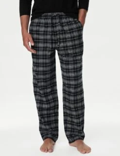 2pk Brushed Cotton Checked Pyjama Bottoms -Marksandspencer Sale Store 2pk brushed cotton checked pyjama bottoms 9