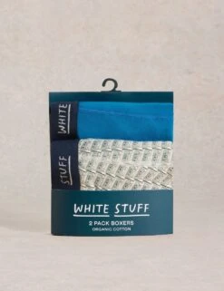 WHITE STUFF 2pk Cotton Rich Cassette & Plain Boxers -Marksandspencer Sale Store 2pk cotton rich cassette and plain boxers 1