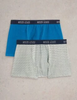 WHITE STUFF 2pk Cotton Rich Cassette & Plain Boxers -Marksandspencer Sale Store 2pk cotton rich cassette and plain boxers 2