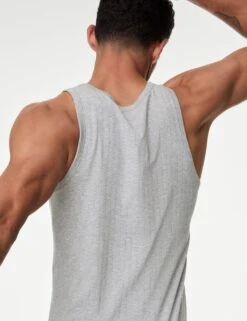 2pk Supima® Cotton Drop Needle Sleeveless Vest Box -Marksandspencer Sale Store 2pk cotton rich dropneedle sleeveless vests 9
