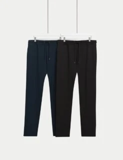 2pk Cotton Rich Straight Leg Joggers -Marksandspencer Sale Store 2pk cotton rich straight leg joggers 6
