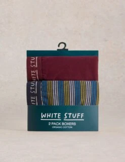 WHITE STUFF 2pk Cotton Rich Striped Boxers -Marksandspencer Sale Store 2pk cotton rich striped boxers 8