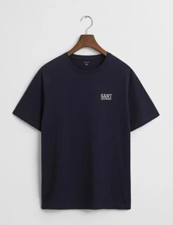 Gant Pure Cotton Crew Neck Lounge T-Shirt -Marksandspencer Sale Store 2pk pure cotton crew neck t shirts 3