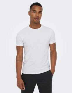 Only & Sons 2pk Slim Fit Cotton Rich Crew Neck T-Shirts -Marksandspencer Sale Store 2pk slim fit cotton rich crew neck t shirts 19