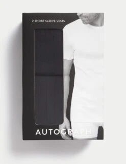 2pk Supima® Cotton Drop Needle Vest Box -Marksandspencer Sale Store 2pk supima cotton richdropneedle vests 3