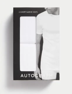 2pk Supima® Cotton Drop Needle Vest Box -Marksandspencer Sale Store 2pk supima cotton richdropneedle vests 7