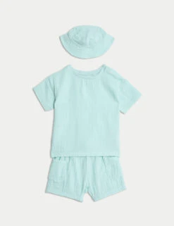 3pc Pure Cotton Double Cloth Outfit (0-3 Yrs)