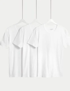 3pk Cotton Rich Cool & Fresh™ Crew Neck Stretch Vests