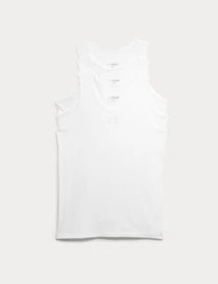 3pk Cotton Stretch Cool & Fresh™ Vests