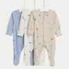 3pk Pure Cotton London Sleepsuits (6½lbs-3 Yrs) -Marksandspencer Sale Store 3pk Pure Cotton London Sleepsuits 6 lbs 3 Yrs
