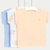 3pk Pure Cotton Peach T-Shirts (0-3 Yrs)