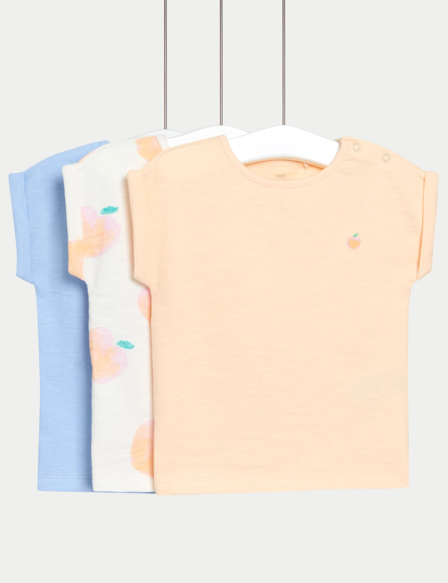 3pk Pure Cotton Peach T-Shirts (0-3 Yrs) 1 3pk Pure Cotton Peach T-Shirts (0-3 Yrs)