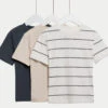 3pk Pure Cotton Striped & Plain T-Shirts (2-8 Yrs) -Marksandspencer Sale Store 3pk Pure Cotton Striped Plain T Shirts 2 8 Yrs