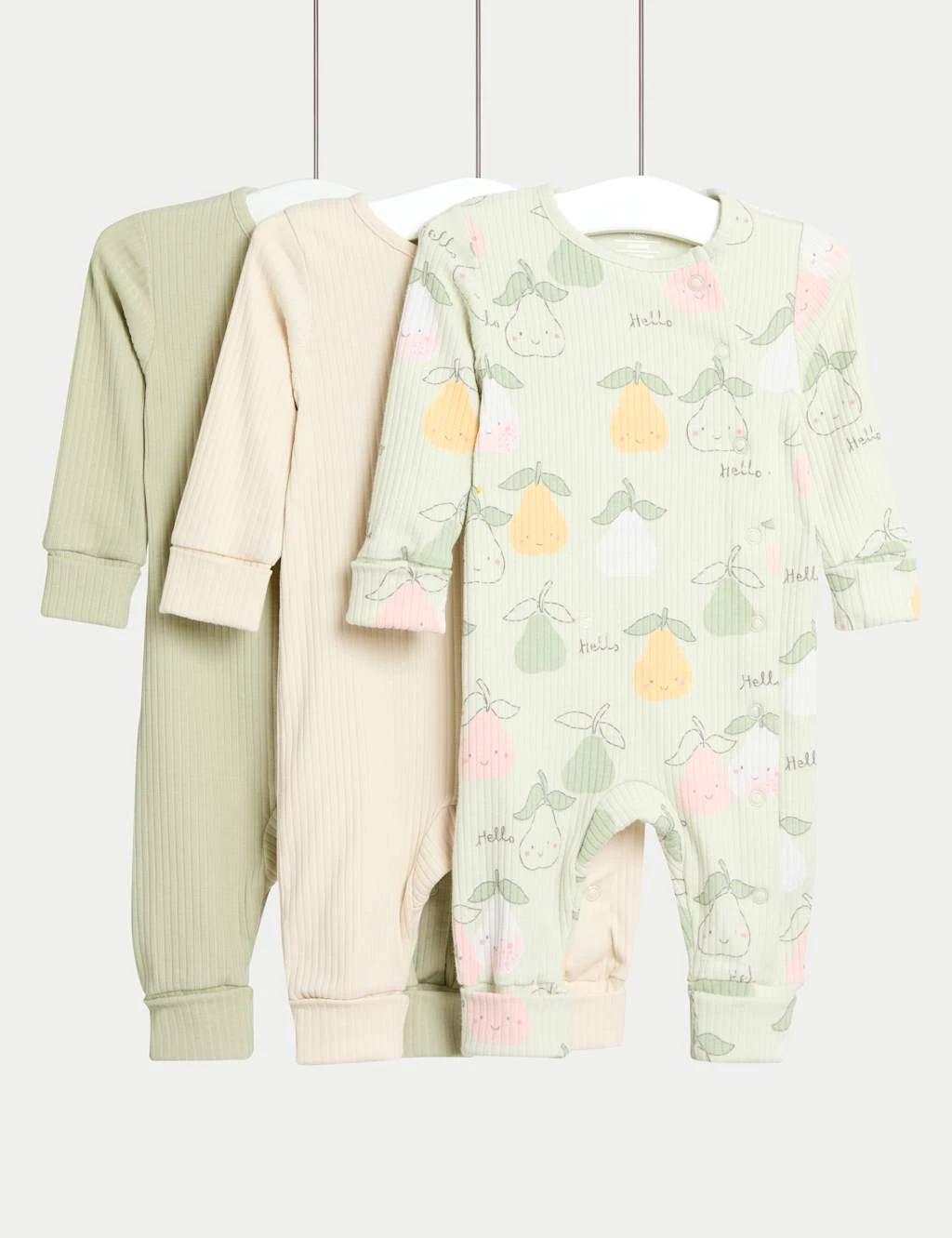 3pk Cotton Rich Sleepsuits (6½lbs-3 Yrs) 7 3pk Cotton Rich Sleepsuits (6½lbs-3 Yrs) - Image 7
