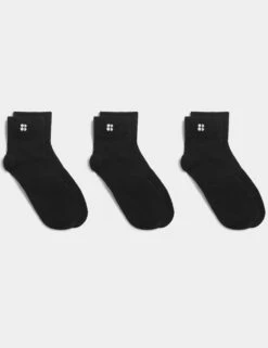 Sweaty Betty 3pk Essentials Cotton Rich Ankle Socks -Marksandspencer Sale Store 3pk essentials cotton rich ankle socks 2