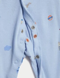 3pk Pure Cotton London Sleepsuits (6½lbs-3 Yrs) -Marksandspencer Sale Store 3pk pure cotton london sleepsuits 0 mths 3 yrs 1 2