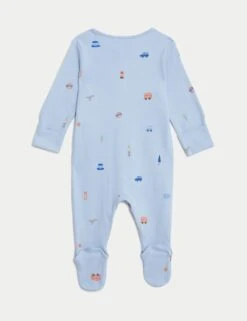 3pk Pure Cotton London Sleepsuits (6½lbs-3 Yrs) -Marksandspencer Sale Store 3pk pure cotton london sleepsuits 0 mths 3 yrs 1 3