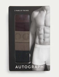 3pk Supima® Cotton Modal Supersoft Trunk Box -Marksandspencer Sale Store 3pk supima cotton blend trunks 5