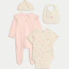 4pc Pure Cotton Peach Starter Set (7lbs-1 Yrs) -Marksandspencer Sale Store 4pc Pure Cotton Peach Starter Set 7lbs 1 Yrs