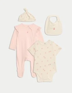 4pc Pure Cotton Peach Starter Set (7lbs-1 Yrs) -Marksandspencer Sale Store 4pc pure cotton peach starter set 7lbs 1 yrs 1 13