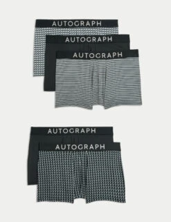 5pk Microskin Geometric Stretch Hipsters