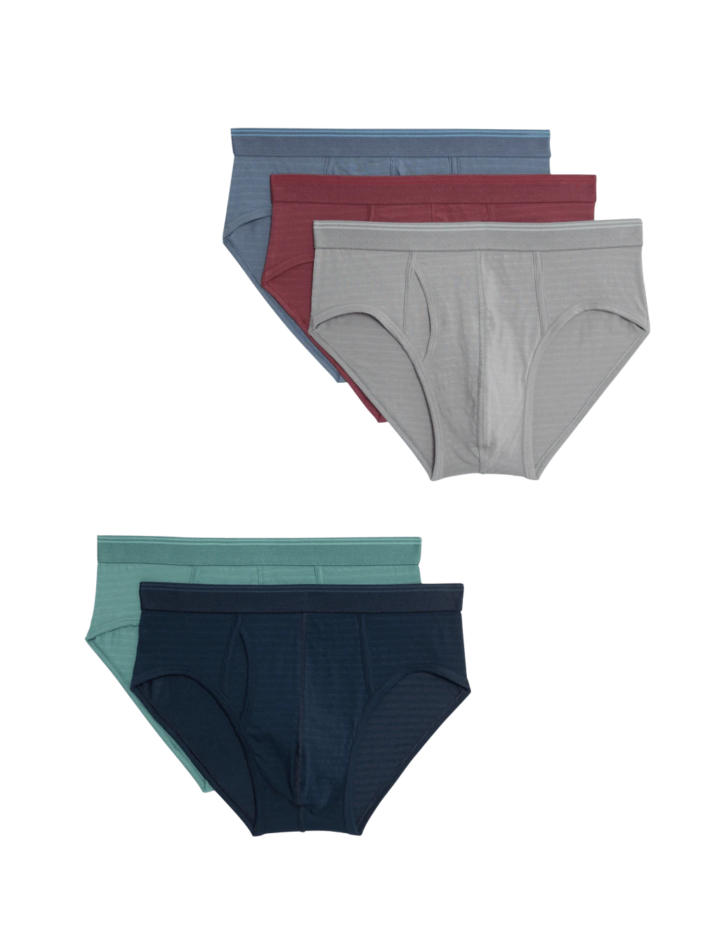 5pk Cool & Fresh™ Textured Stripe Briefs 2 5pk Cool & Fresh™ Textured Stripe Briefs - Image 2