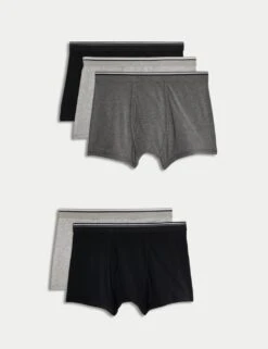 5pk Cotton Stretch Cool & Fresh™ Marl Trunks -Marksandspencer Sale Store 5pk cotton stretch cool and fresh marl trunks 1