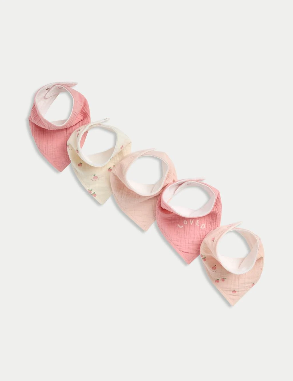 5pk Pure Cotton Dribble Bibs 3 5pk Pure Cotton Dribble Bibs - Image 3