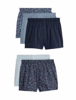 5pk Pure Cotton StayNew™ Floral Woven Boxers -Marksandspencer Sale Store 5pk pure cotton staynew floral woven boxers