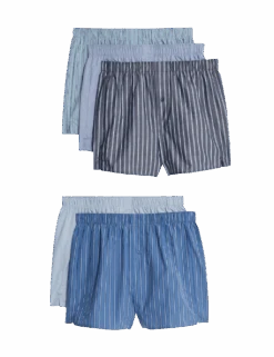 5pk Pure Cotton Striped Woven Boxers -Marksandspencer Sale Store 5pk pure cotton striped woven boxers