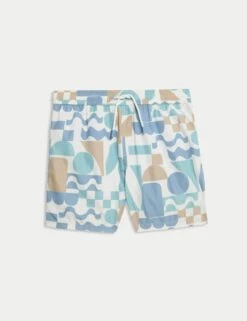 Abstract Print Shorter Length Swim Shorts (6-16 Yrs)