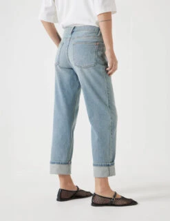 Agnes Straight Leg Mid Rise Cropped Turn Up Jeans -Marksandspencer Sale Store Agnes Straight Leg Mid Rise Cropped Turn Up Jeans 3