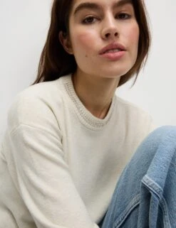 Air-Yarn Embellished Crew Neck Jumper -Marksandspencer Sale Store Air Yarn Embellished Crew Neck Jumper 3