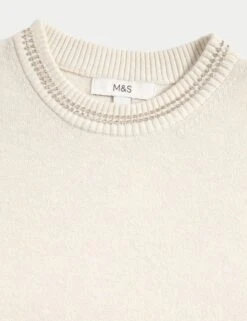 Air-Yarn Embellished Crew Neck Jumper -Marksandspencer Sale Store Air Yarn Embellished Crew Neck Jumper 4