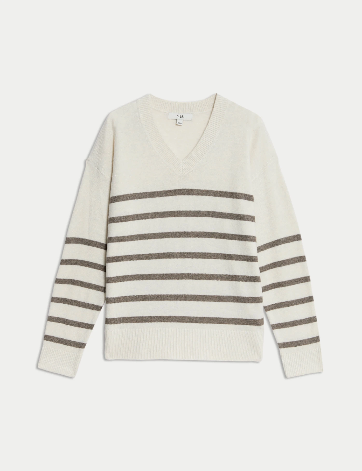 Air-Yarn Striped V-Neck Jumper 2 Air-Yarn Striped V-Neck Jumper - Image 2